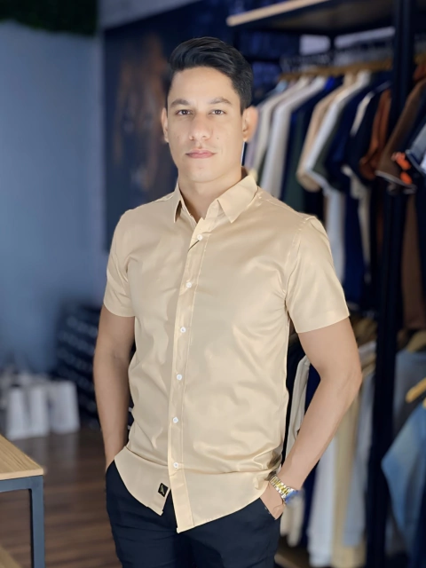 Camisa Manga Curta Sir Jack Bege