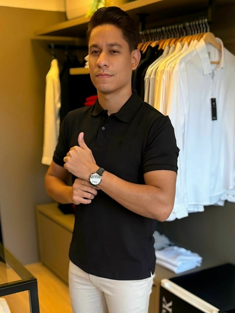 Camisa Gola Polo Piquet Preta - comprar online