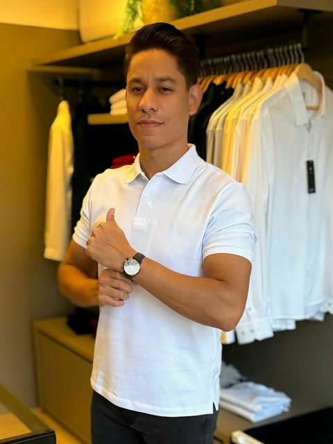 Camisa Gola Polo Piquet Branca - comprar online