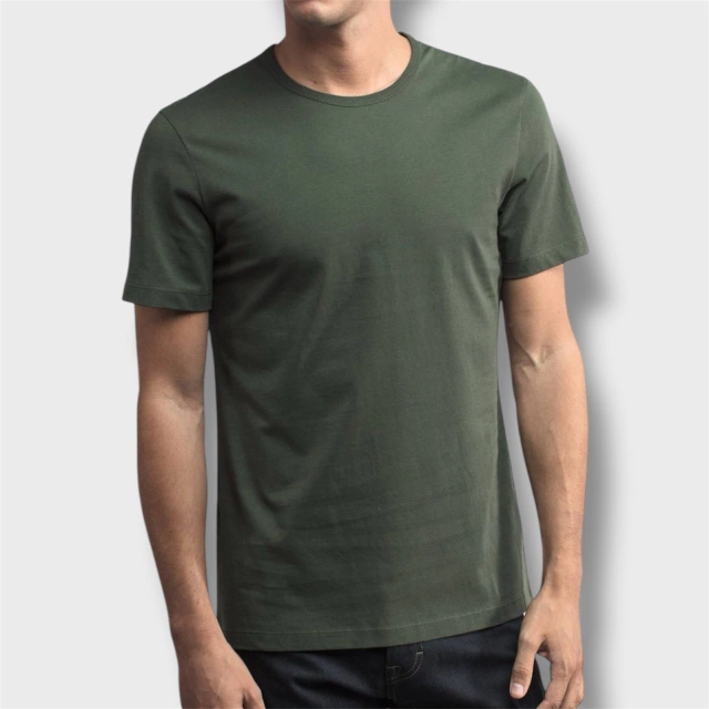 Remera Verde Militar Algodón Peinado thumbnail 2