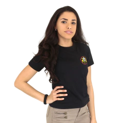  Camiseta Feminina Militar Baby Look Estampada Tropa de Elite | Preto - Atack