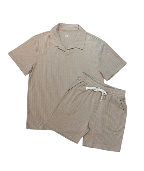 Conjunto Canelado Bege - comprar online