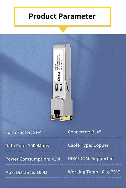 Módulo de 1G SFP para 1G RJ-45 Compativel Ubiquiti Microtik Cisco HP