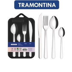 FAQUEIRO TRAMONTINA MALIBU EM AÇO INOX 16 PEÇAS - CONJUNTO DE TALHERES TRAMONTINA