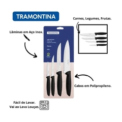 Jogo de Facas Tramontina Plenus 4 Peças Inox - comprar online