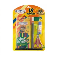 Kit Escolar 6x1 com 18 itens - BRW