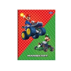 Caderno 1/4 Costurado Capa Dura Super Mario Bros 80 Folhas - Betel Papelaria