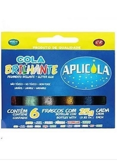 Cola Brilhante Com Gliter Aplicola 06 Unidades