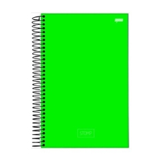 Caderno Universitário Verde 10 Matérias Capa Dura 200 Folhas Stomp