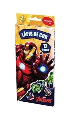 Lápis de Cor 12 Cores Sextavado Molin Minnie Homem de ferro