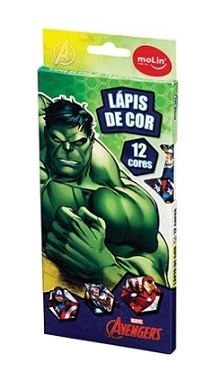 Lápis de Cor 12 Cores Sextavado Molin Minnie Hulk