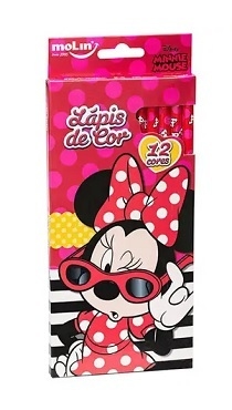 Lápis de Cor 12 Cores Sextavado Molin Minnie Mouse na internet