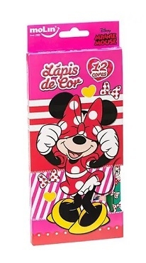 Lápis de Cor 12 Cores Sextavado Molin Minnie Mouse - Betel Papelaria
