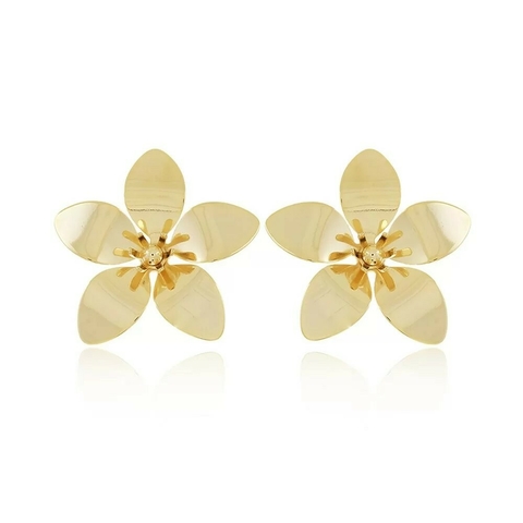 Brinco Maxi Orquídea Folheado a Ouro 18k
