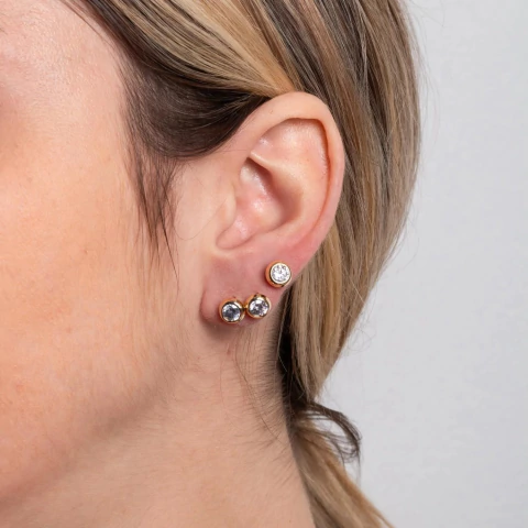 TRIO DE BRINCOS PONTOS DE LUZ CRISTAL