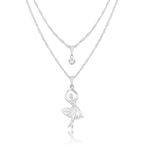 COLAR BAILARINA COM PINGENTE PONTO DE LUZ