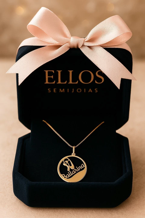 COLAR SAPATILHA DE BAILARINA FOLHEADO A OURO 18K