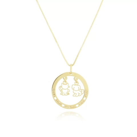 COLAR DE MÃE PET PERSONALIZADO 18K FOLHEADO A OURO