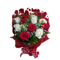 BUQUÊ VERMELHO E BRANCO