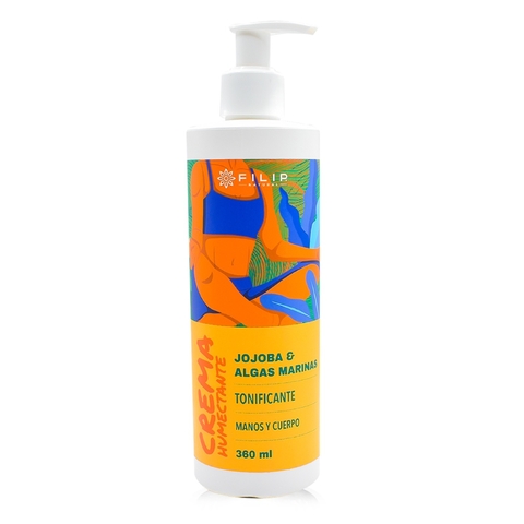 FILIP NATURAL, Crema Humectante De Jojoba Y Algas Marinas, Auxiliar En Pieles Secas, Prevención De La Aparición De Estrías, 360ml.