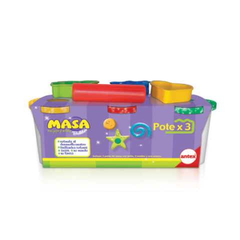 Masa Con Brillos x3 Con Moldes Antex