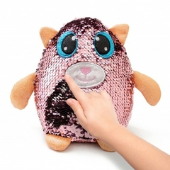 Gato De Peluche De Lentejuelas Reversible 32 cm