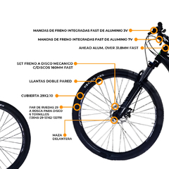 Bicicleta MTB Fire Bird R29 T16 Negro/Verde - El Arca del Juguete