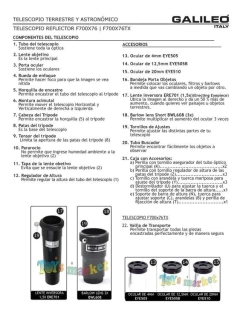 Telescopio Reflector 700x76 Aumento 525x Con Tripode Galileo - El Arca del Juguete