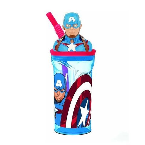 Vaso Con Bombilla Capitán América Cresko