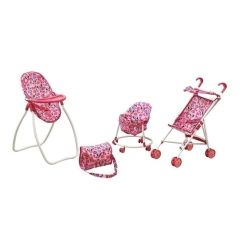 Set coche paraguas- andador- bolso - silla de comer y mecedora
