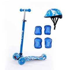 Monopatín Rainbow Wind 4 Ruedas Con Protecciones Azul