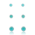 Trio De Brincos Pedra Azul Turquesa - comprar online