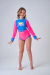 Maiô Isabela - Azul com pink na internet
