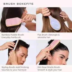 **PRE ORDEN** Emi Jay - Mini Boar Bristle Hair Brush in Pink Sugar