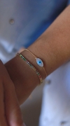 Pulseira Olho Grego Madrepérola Ouro