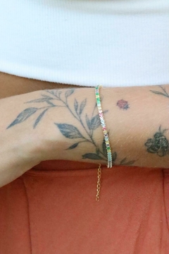 Pulseira Riviera Colorida Ouro - comprar online