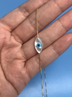 Pulseira Olho Grego Madrepérola Ouro - Estrelar Acessórios