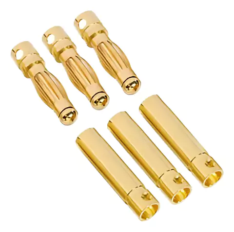 3 Pares - Conector Bullet Banana 4mm