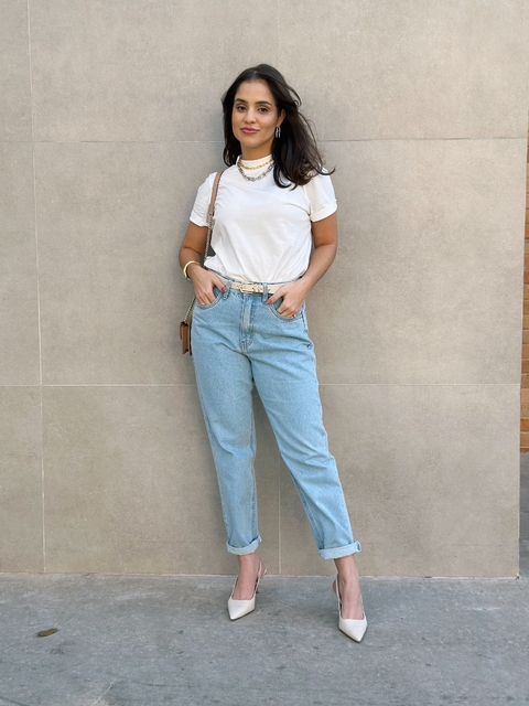 CALÇA JEANS MOM SEM ELASTANO MARBELLE