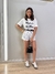 SHORT LISTRADO COM PREGAS COZUMEL