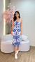 Vestido Canelado Estampado Com Amarração - comprar online