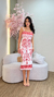 Vestido Canelado Estampado Com Amarração na internet