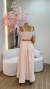 Conjunto de Linho com Cropped e Saia Longuete Três Marias