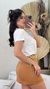 Short Saia Alfaiataria Com Bolso Fake - ByThaina
