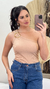 Blusa Canelada Nula Manga Com Detalhe Em Argola - ByThaina