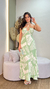 Vestido Longo Plissado em Crepe com Bojo e Abertura Lateral - comprar online