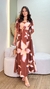 Imagem do Vestido Longo em Crepe Seda com Manga Ampla e Elástico nas Costas