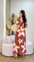 Vestido Longo em Crepe Seda com Manga Ampla e Elástico nas Costas - comprar online