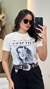 Blusa T-shirt em Malha com Manga e Estampa Frontal - ByThaina