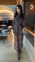 Vestido Longo Gola Alta em Tule com Transparência - ByThaina